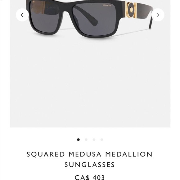 VERCACE SQUARED MEDUSA MEDALLION SUNGLASSES - Picture 2 of 12